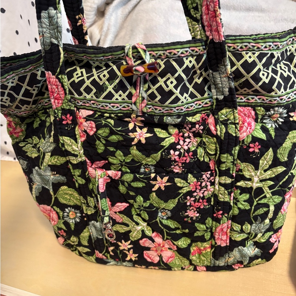 Vera Bradley Black and Pink Floral Tote